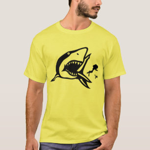 T-shirt Le requin mange le plongeur autonome