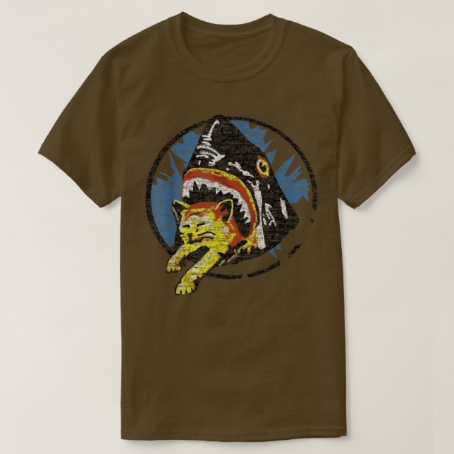 T-shirt Le requin mange un chat (Design devant)