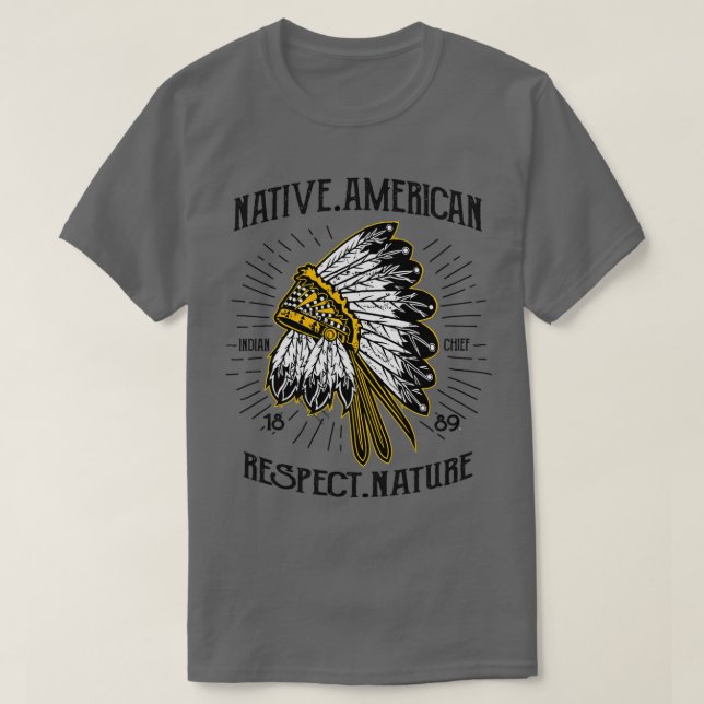 T-shirt Le respect des Amérindiens Nature (Design devant)