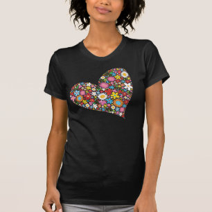 T-shirt Le ressort lunatique fleurit l'amour mignon de