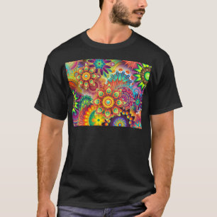 T-shirt Le résumé, fleurs, illustartion, couleur, fleuri