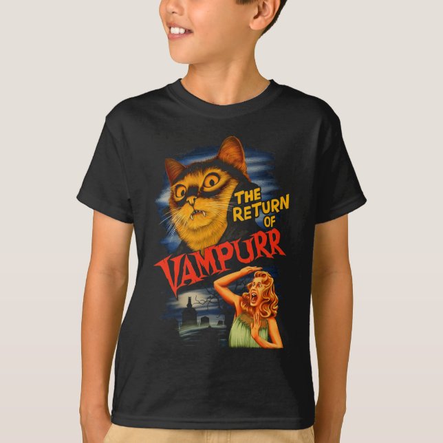 T-shirt Le Retour De Vampurr Drôle Chat (Devant)