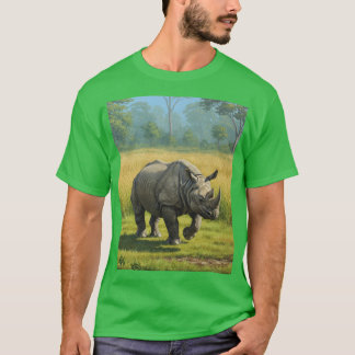 T-shirt Le rhinocéros indien à une corne : un symbole de l