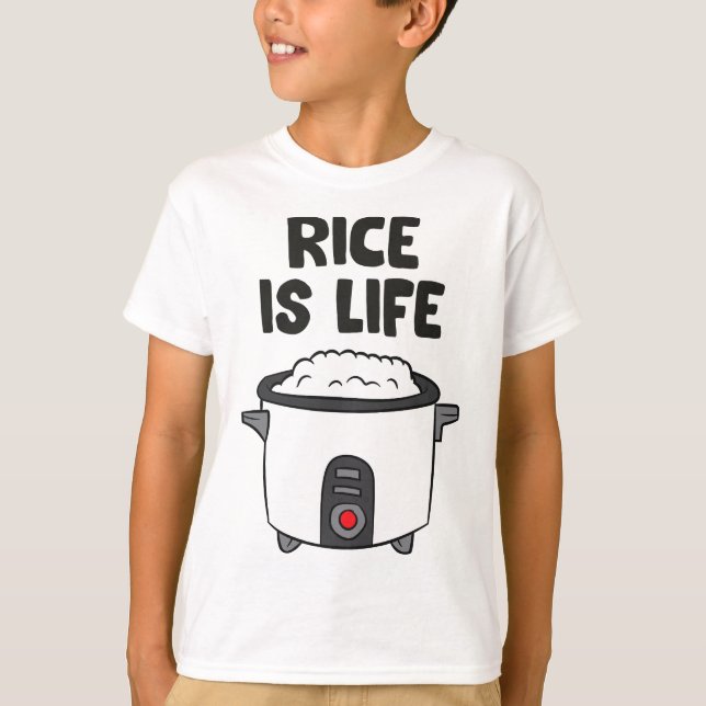 T-shirt Le riz est la vie Asiatique Nourriture Chinoise Ri (Devant)