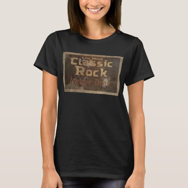 T-shirt Le rock classique ne meurt jamais épuisé (Devant)