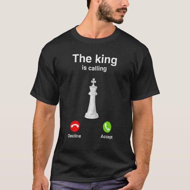 T-shirt Le Roi Appelle Chess Checkmate Gambit Queen (Devant)