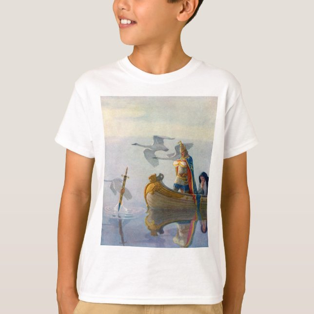 T-shirt Le Roi Arthur et Excalibur, C. 1922 par N.C Wyeth (Devant)