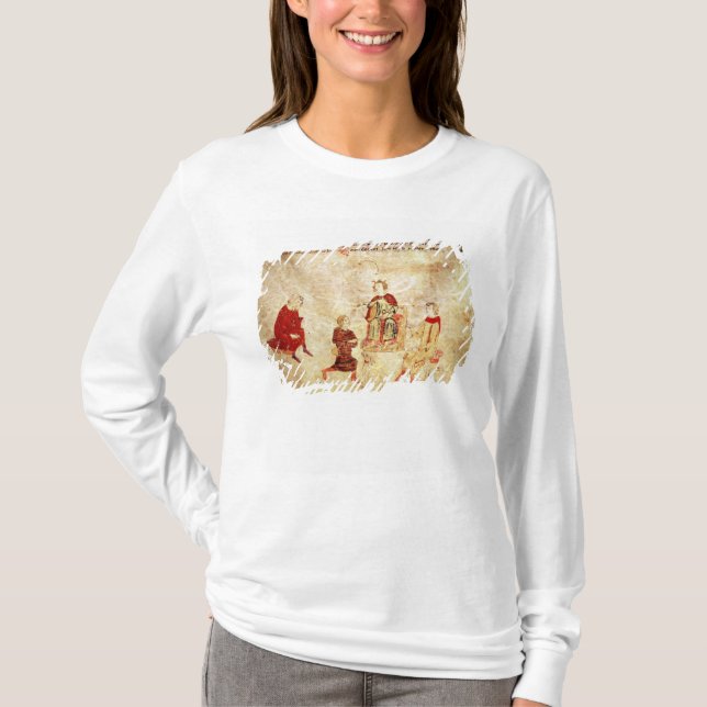 T-shirt Le Roi Arthur sur son trône entouré (Devant)