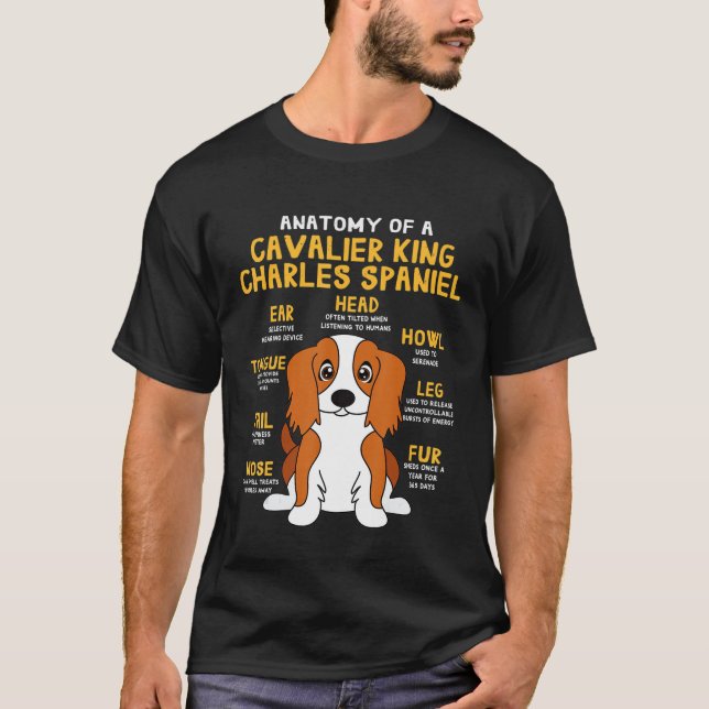 T-shirt Le roi Cavalier Charles Espagnol Anatomie Funny Do (Devant)