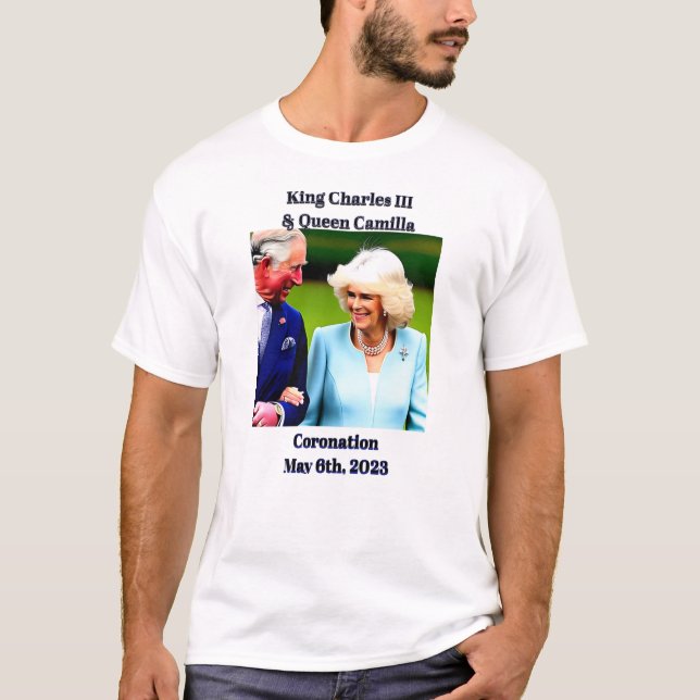 T-shirt Le roi Charles III et la reine du couronnement de  (Devant)