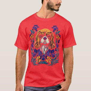 T-shirt Le roi Charles Spaniel avec Irises illustration 1