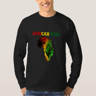 T-shirt Le roi d'Afrique Noir Mois de l'histoire Lion Afri