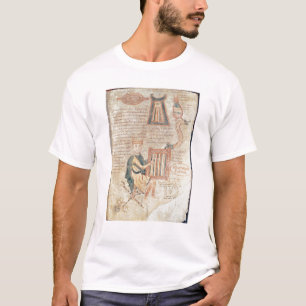 T-shirt Le Roi David jouant un psaltery d'un psalter