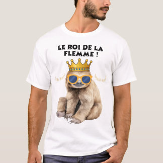 T-shirt Le Roi de la Flemme – Illustration Singe Paresseux