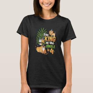 T-shirt Le roi de la jungle est 4 Anniversaire Zoo Animal 