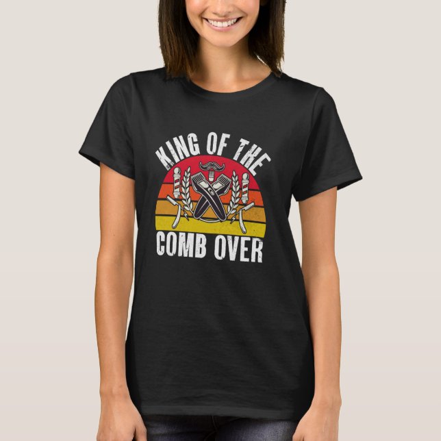 T-shirt Le roi du peigne sur le barbier (Devant)