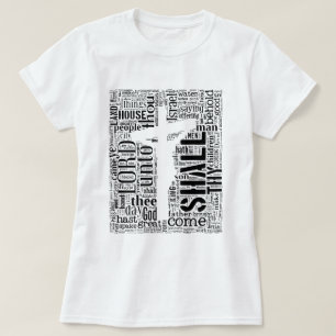 T-shirt Le Roi James Bible dans Tagxedo (blanc, portrait)