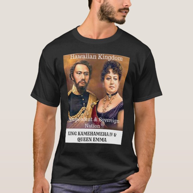 T-shirt Le roi Kamehameha Iv la reine Emma (Devant)