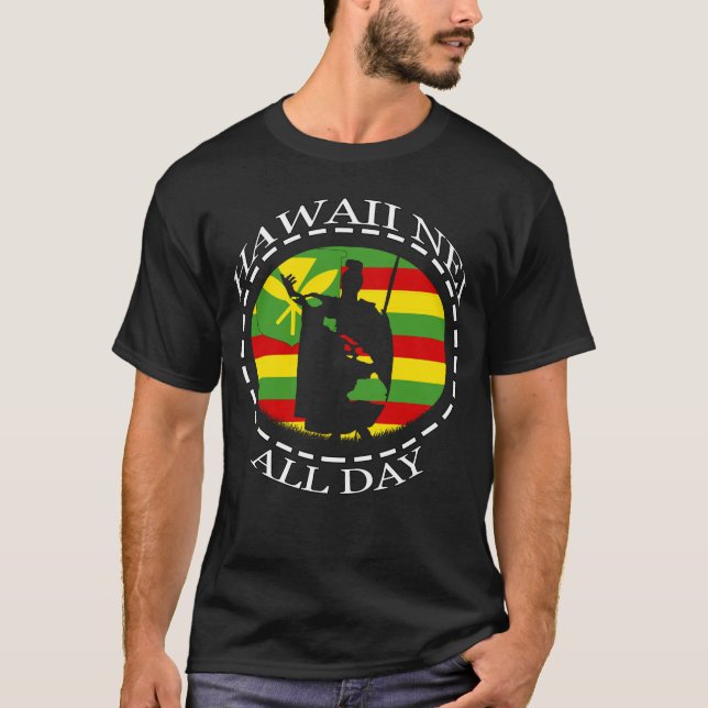 T-shirt Le Roi Kamehameha Kanaka Maoli Flag de Soleil (Devant)