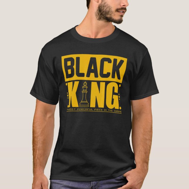 T-shirt Le Roi Noir La Pièce La Plus Puissante Dans Le Jeu (Devant)