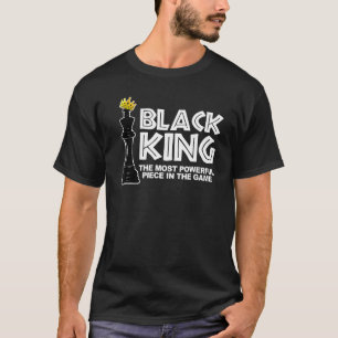 T-shirt Le Roi Noir La Pièce La Plus Puissante Dans Le Jeu