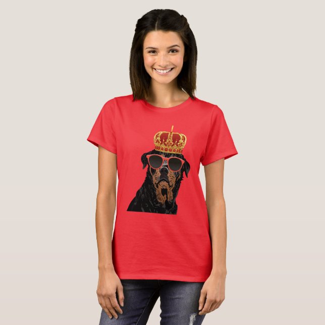 T-shirt Le Roi Rottweiler de la vie de voyou pour des (Devant entier)