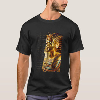 T-shirt Le roi Toutankhamon avec Hiéroglyphes Or et Noir