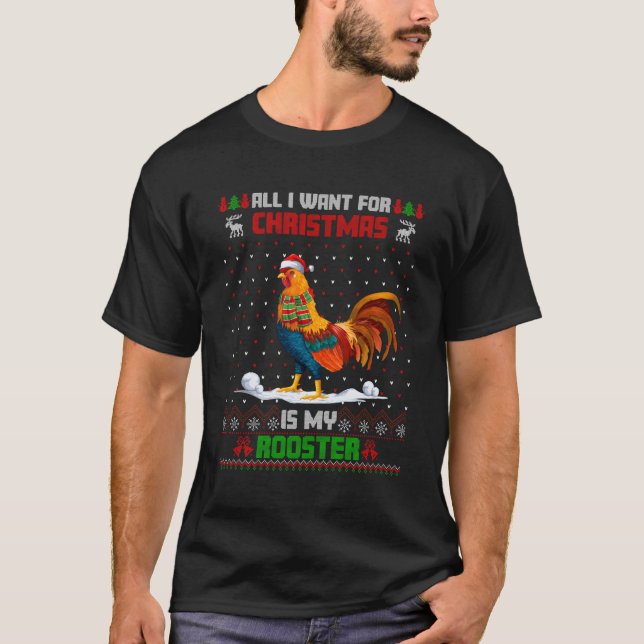 T-shirt Le Rooster Animal Père Noël (Devant)