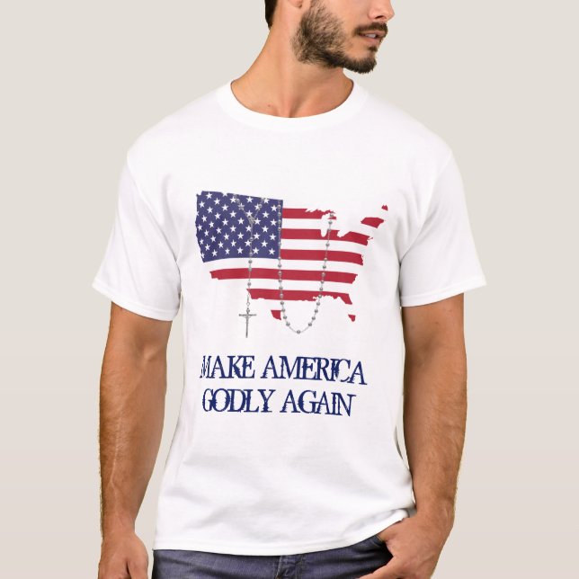 T-SHIRT LE ROSARI DES DRAPEAUX AMÉRICAINS RENCONTRE L'AMÉR (Devant)