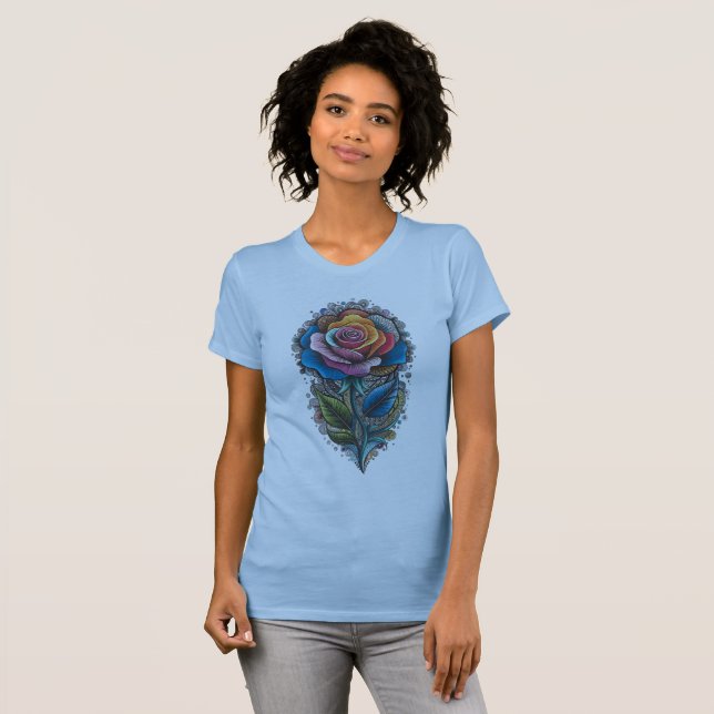 T-shirt Le rose est composé de motifs et de conceptions co (Devant entier)