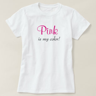 T-shirt Le rose est ma couleur mignonne Typographie Girl T