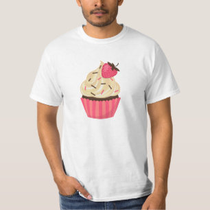 T-shirt Le rose mignon arrose le petit gâteau de fraise