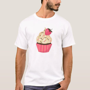 T-shirt Le rose mignon arrose le petit gâteau de fraise