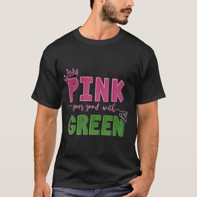 T-shirt Le rose va bien avec le vert (Devant)