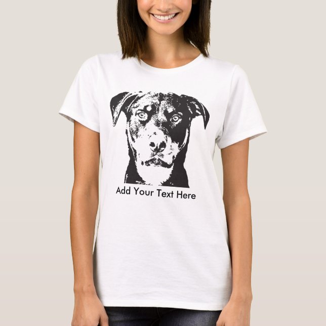 T-shirt Le rottweiler ajoutent votre texte (Devant)