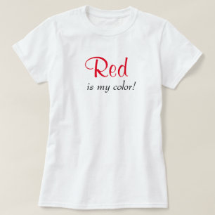 T-shirt Le rouge est ma couleur mignonne typographie Girl 