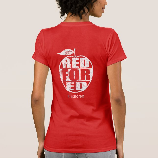 T-shirt Le rouge pour Ed #redfored la grève de professeurs (Dos)