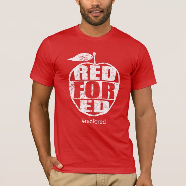 T-shirt Le rouge pour Ed #redfored la protestation de (Devant)