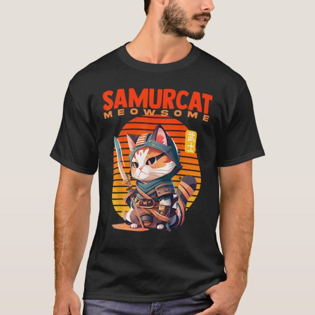 T-shirt Le royaume de Samurai Kitty où le mignon rencontre (Devant)