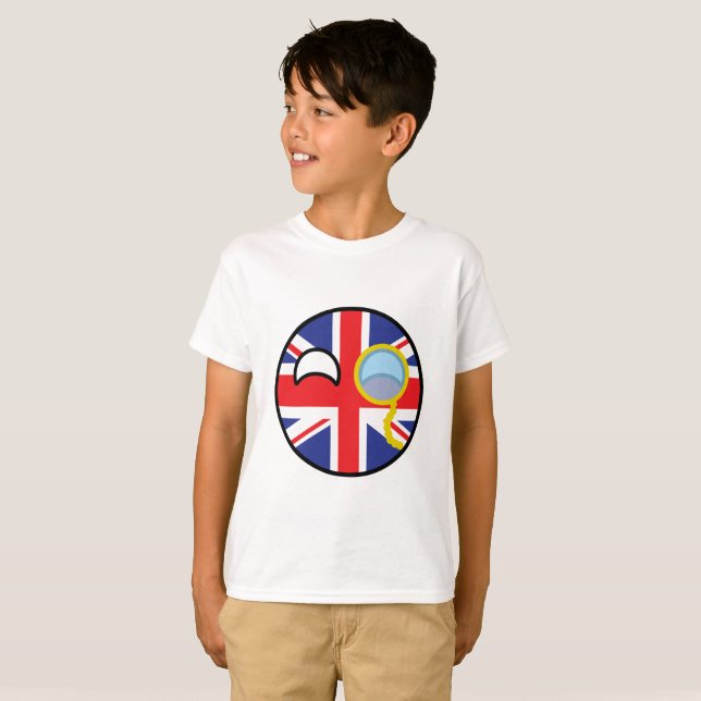 T-shirt Le Royaume-Uni Geeky tendant drôle Countryball (Devant entier)
