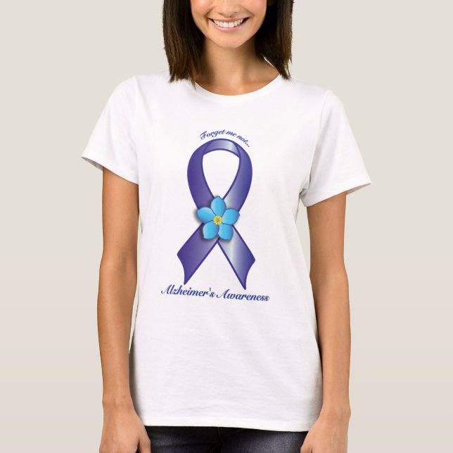 T-shirt Le ruban de la conscience d'Alzheimer avec (Devant)