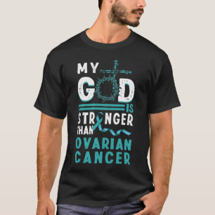 T-shirt Le Ruban du cancer Turquoise Mon Dieu est plus for