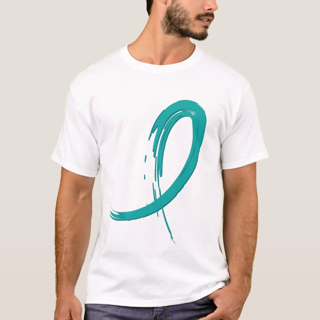 T-shirt Le ruban turquoise A4 de PCOS (Devant)
