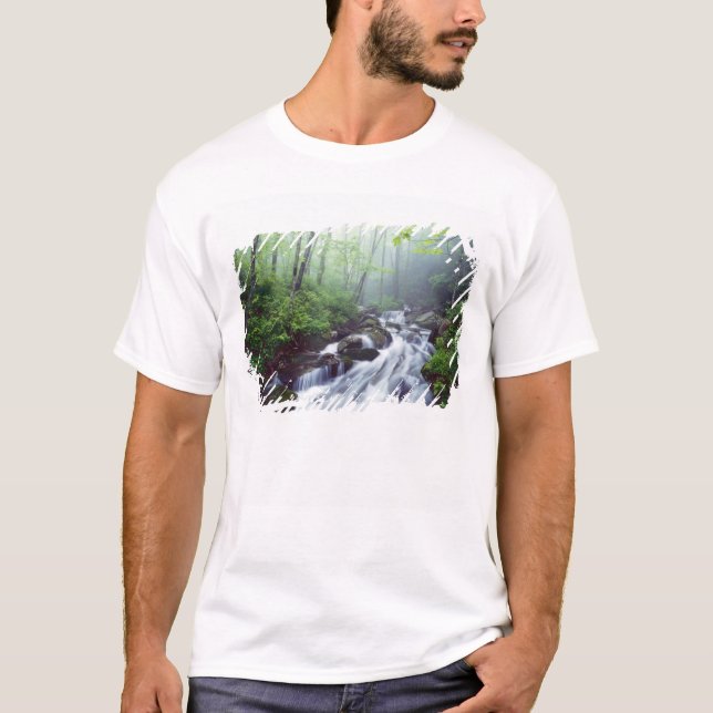 T-shirt Le ruisseau Linn Cove passe en cascade par le brou (Devant)