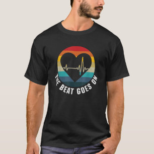 T-shirt Le Rythme Continue Survivant de Crise Cardiaque Bo
