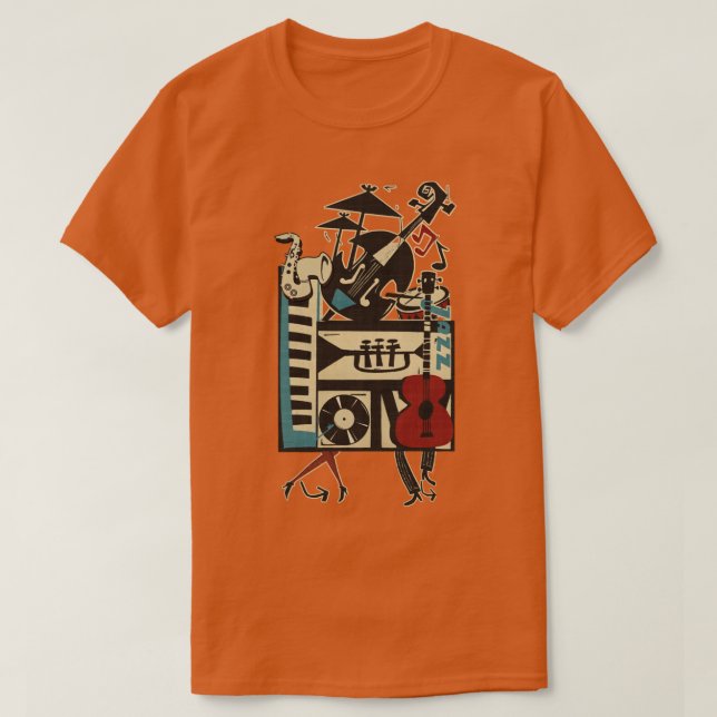 T-shirt le rythme du jazz version complète (Design devant)