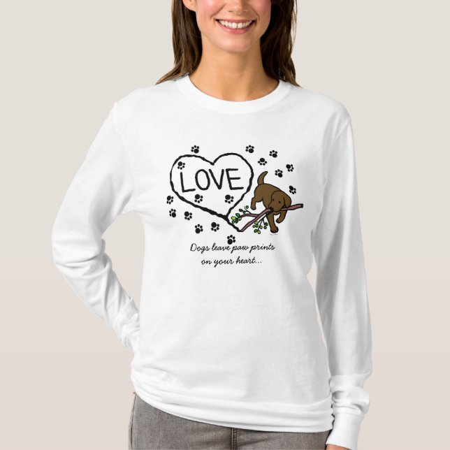 T-shirt Le sable de Labrador de chocolat marque avec des (Devant)