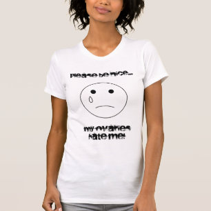 T-shirt le sadface, veuillez être gentil…, mes ovaires 