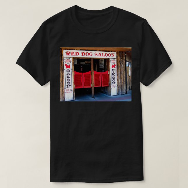 T-SHIRT LE SALOON DES CHIENS ROUGES JUNEAU ALASKA  (Design devant)