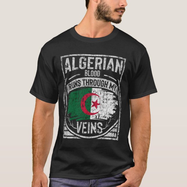 T-shirt Le Sang Algérien Traverse Mes Veines (Devant)